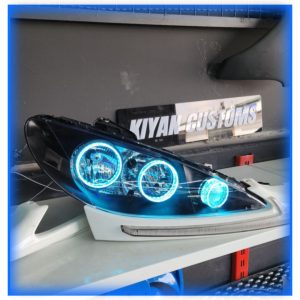 چراغ جلو داخل مشکی مدل آیس بلو نئون سه بعدی(3D)جفتی